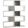 Libreria Modulare Bianco Cemento Giorno Moderna Mensole Scaffale Ufficio