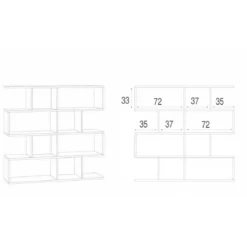 Libreria Modulare Cemento Bianco Moderna Mensole Scaffale Ufficio Studio