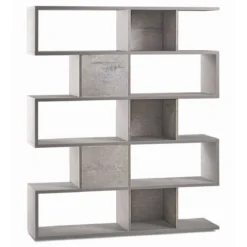 Libreria Modulare Cemento Geometrica Moderna Mensole Scaffale Ufficio