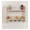 Libreria Portachiavi da Parete Bianco Shabby Muro Appendichiavi Moderno in Legno