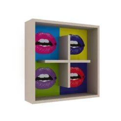Libreria Sospesa Colorata 60x60 da Parete a Muro Rovere Moderna in Legno Ufficio