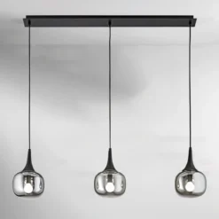 Luce a Sospensione Lampada a Soffitto con 3 Diffusori in Vetro Elegante