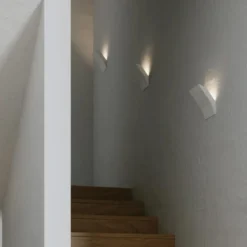 Luce da Parete Applique da Interno Lampada in Gesso Bianco Verniciabile