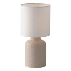 Luce da Tavolo Lumetto in Ceramica Rosa Lampada con Paralume in Tessuto