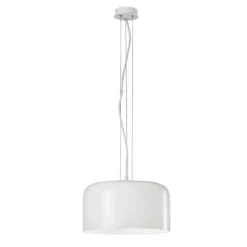 Luce in Vetro Soffiato Bianco Lampadario a Sospensione Elegante da Interno