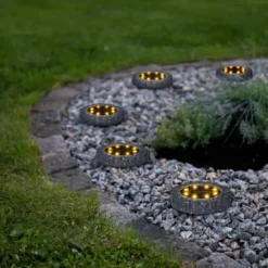 Luce Solare Segnapasso Effetto Pietra LED 12 Pezzi Giardino Vialetto