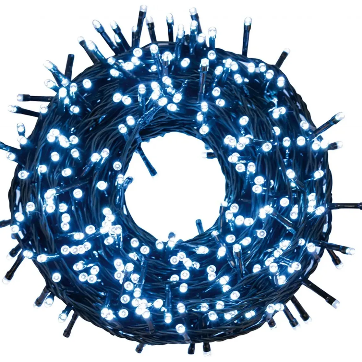 Lucine di Natale Cavo 13,5 mt Decorazione con 300 Led Bianco Freddo