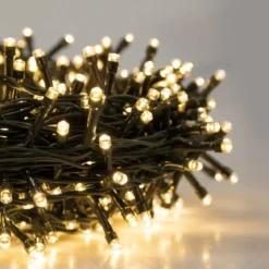 Lucine di Natale 8 mt Decorazione con Luce Bianco Caldo con 180 Led