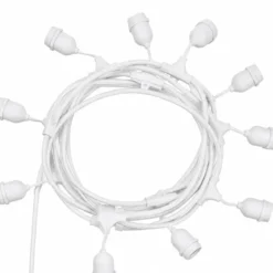 Luci per Gazebo Ombrellone 10m con 10 Portalampade E27 Bianco Esterno