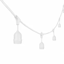 Luci per Gazebo Ombrellone 10m con 10 Portalampade E27 Bianco Esterno