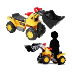 Macchina a Spinta 4 Ruote per Bambino Gioco Auto Cavalcabile Bimbo Pala Ruspa