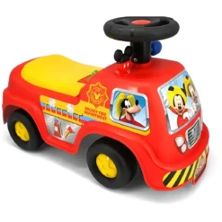 Macchina Cavalcabile per Bambini Mickey Camion a Spinta Pompieri
