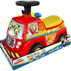 Macchina Cavalcabile per Bambini Mickey Camion a Spinta Pompieri