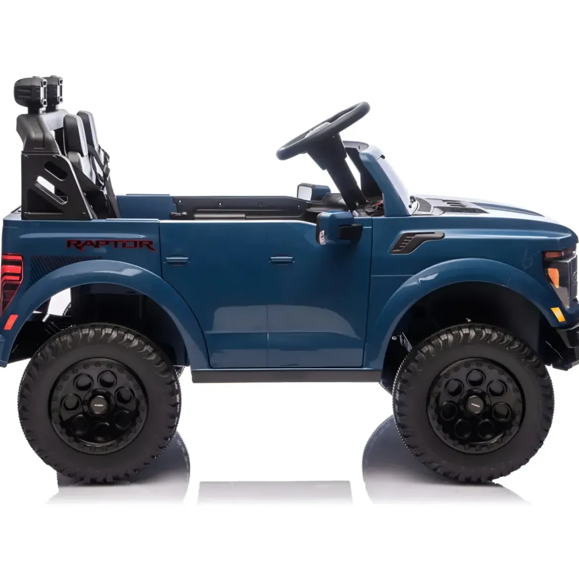 Macchina Elettrica Bambini 24V Ford Raptor Blu 2 Posti Sedile Ecopelle