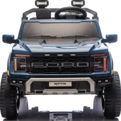 Macchina Elettrica Bambini 24V Ford Raptor Blu 2 Posti Sedile Ecopelle