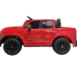 Macchina Elettrica Bambini 12V Dodge Rosso Sedili Ecopelle Bluetooth