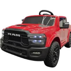 Macchina Elettrica Bambini 12V Dodge Rosso Sedili Ecopelle Bluetooth