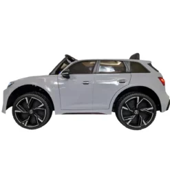 Macchina Elettrica Bambini 12V Grigio Telecomando e Sedile in Pelle
