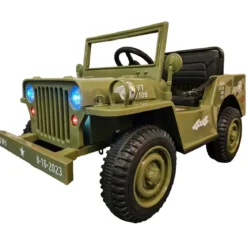 Macchina Elettrica Jeep Willy Verde per Bambini Fuoristrada Monoposto