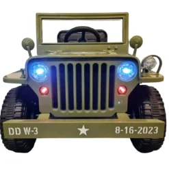 Macchina Elettrica Jeep Willy Verde per Bambini Fuoristrada Monoposto