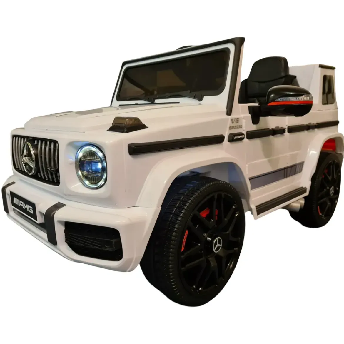 Macchina Elettrica per Bambini Mercedes Jeep G63 AMG a Batteria 12V Bianca