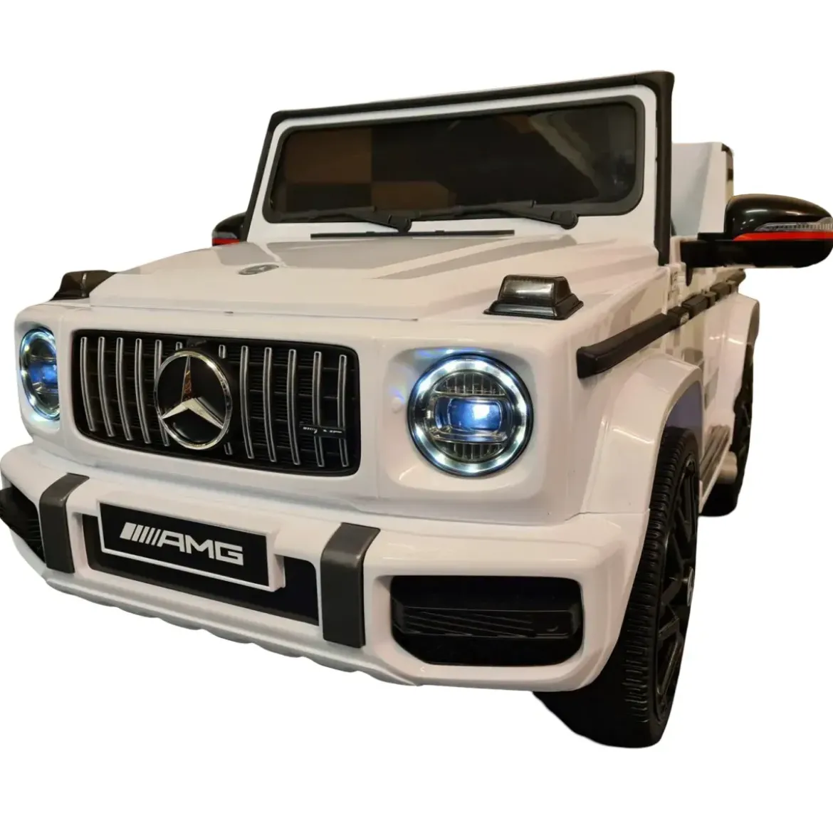 Macchina Elettrica per Bambini Mercedes Jeep G63 AMG a Batteria 12V Bianca
