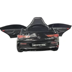 Macchina Elettrica per Bambini Mercedes Nero 12V con Sedile in Pelle
