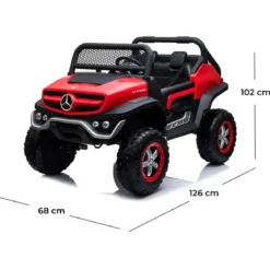 Macchina Elettrica per Bambini Mercedes Unimog Fuori Strada Rosso