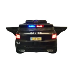 Macchina Elettrica Polizia per Bambini Nera a Batteria 12 V Jeep Luci Macchinina