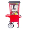 Macchina per Popcorn con Carrello Rosso Professionale Acciaio Modulare