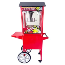 Macchina per Popcorn con Carrello Rosso Professionale Acciaio Modulare