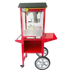 Macchina per Popcorn con Carrello Rosso Professionale Acciaio Modulare