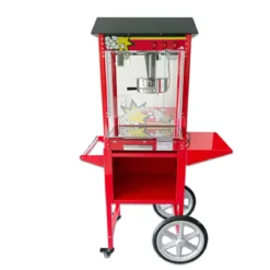 Macchina per Popcorn con Carrello Rosso Professionale Acciaio Modulare