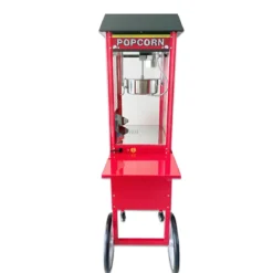 Macchina per Popcorn con Carrello Rosso Professionale Acciaio Modulare