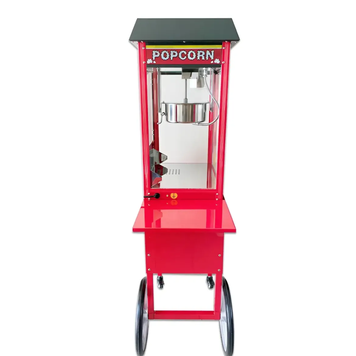 Macchina per Popcorn con Carrello Rosso Professionale Acciaio Modulare