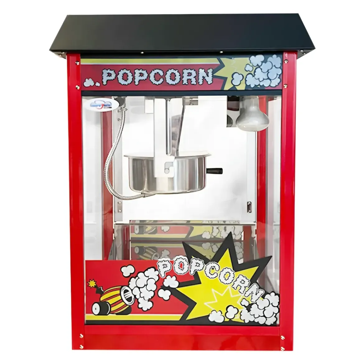 Macchina per Popcorn con Carrello Rosso Professionale Acciaio Modulare