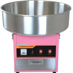 Macchina per Zucchero Filato Rosa Professionale Acciaio con Cupola