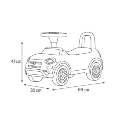 Macchinetta per Bambini Cavalcabile a Spinta Fiat 500X Rossa
