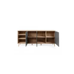 Madia a 3 Ante e Scaffali 210 cm Credenza Porta Tv Mobile da Salotto
