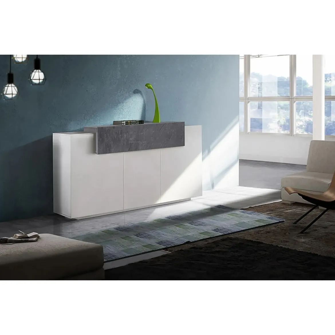 Madia 3 Ante Bianco laccato ludico 165x45x85 cm