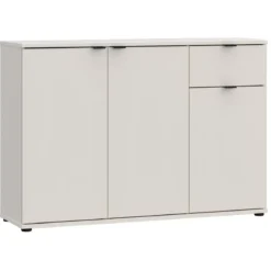 Madia 3 Ante 1 Cassetto Credenza Salvaspazio Beige Cashmere Soggiorno