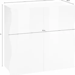 Madia con 2 Ante Bianco Lucido Credenza per Soggiorno Moderna Multifunzione