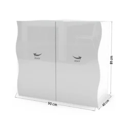 Madia con 2 Ante Bianco Lucido Credenza per Soggiorno Moderna Multifunzione