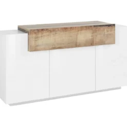 Madia Credenza 3 Bianco Acero Ante 160x45x85 cm