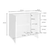 Madia da Ingresso 120 cm Credenza Grigio Cemento con Ante e Ripiani