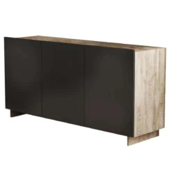 Madia da Soggiorno Olmo e Grigio in Legno Credenza da Ingresso con 3 Ante