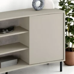 Madia Soggiorno Frontale Curvo 2 Ante 3 Ripiani Beige Salvaspazio
