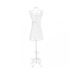 Manichino Appendiabiti in Metallo Bianco da Terra Vintage Sartoria