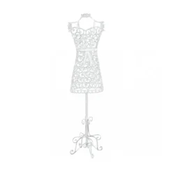 Manichino Appendiabiti in Metallo Bianco da Terra Vintage Sartoria