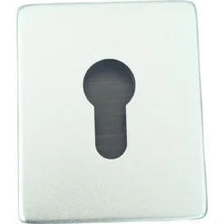 Maniglia Porta Blindata Kit Accessori Quadrato con Pomo Esterno Argento